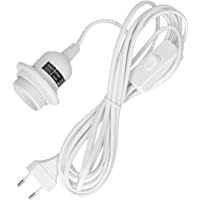 kwmobile portalámpara E27 de 3-5 m - cable de red con interruptor y casquillo - adaptador de lámpara con enchufe - base…